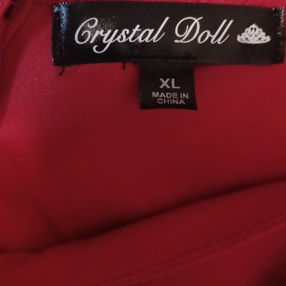 Crystal  Doll Red Mini Dress - Picture 9 of 9